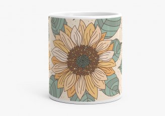 Чашка Соняшник з листям (патерн) / Sunflower with Leaves (pattern)