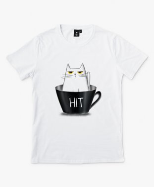 Чоловіча футболка Кіт у чорній чашці