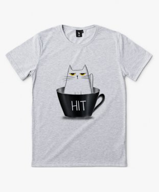 Чоловіча футболка Кіт у чорній чашці
