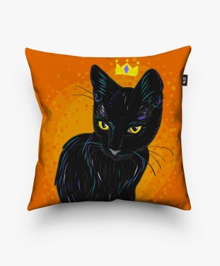 Подушка квадратна Черный кот