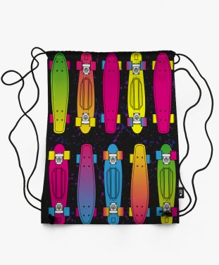 Рюкзак яркий узор с пенни скейтбоардами (Penny skateboard print)