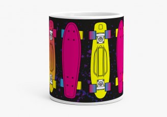 Чашка яркий узор с пенни скейтбоардами (Penny skateboard print)