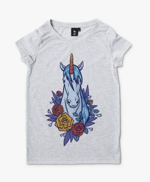 Жіноча футболка Единорог в цветах