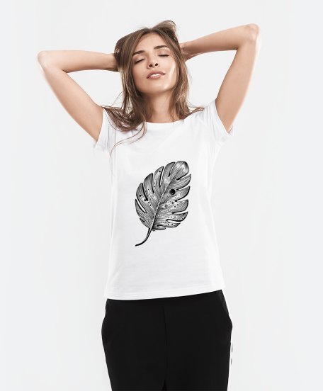 Жіноча футболка Лист космической монстеры