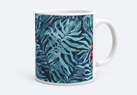 Чашка Акварельный узор из тропических растений