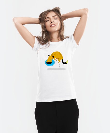 Жіноча футболка Пёс с фризби диском