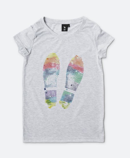 Жіноча футболка Rainbow print of traces from the shoe