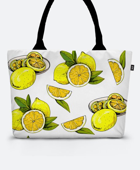Шопер Pattern of ripe lemons