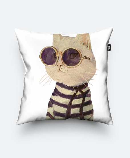 Подушка квадратна Кот в фиолетовых очках