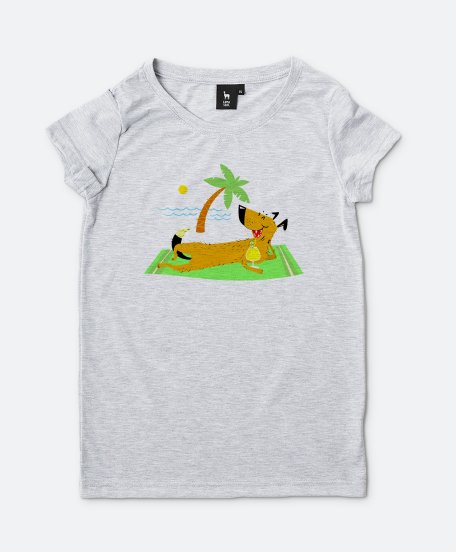 Жіноча футболка Пёс в отпуске на пляже