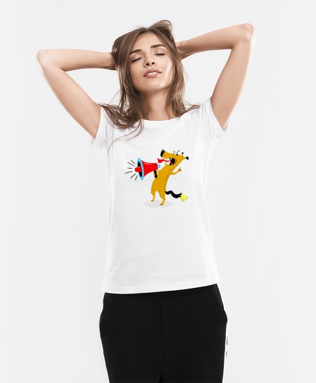 Жіноча футболка Пёс с громкоговорителем
