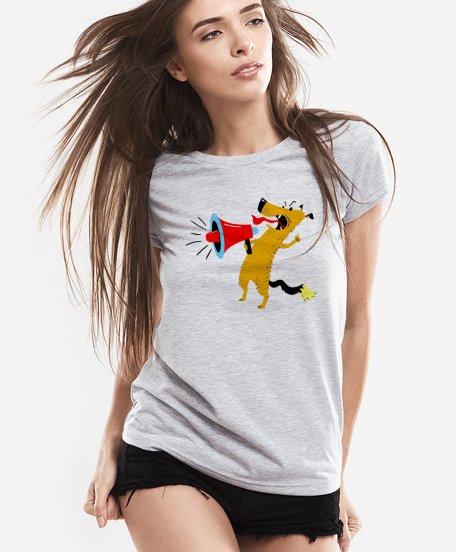 Жіноча футболка Пёс с громкоговорителем