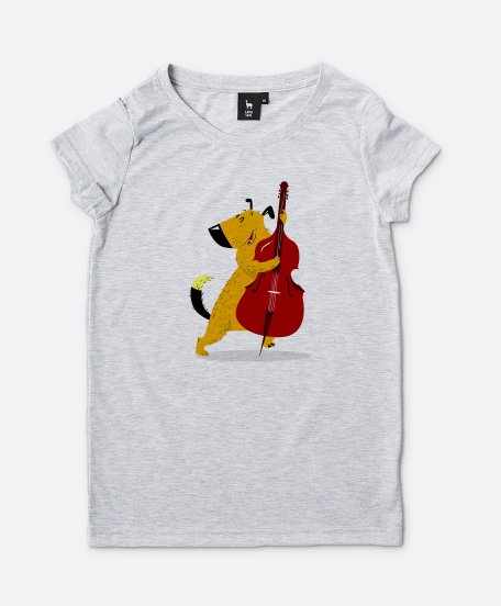 Жіноча футболка пёс - музыкант