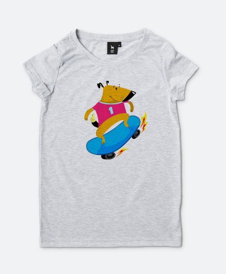 Жіноча футболка Пёс на скейте