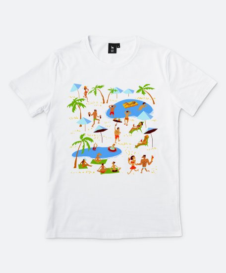 Чоловіча футболка Люди на пляже