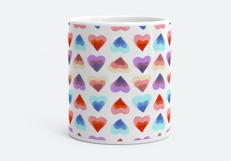 Чашка colored hearts