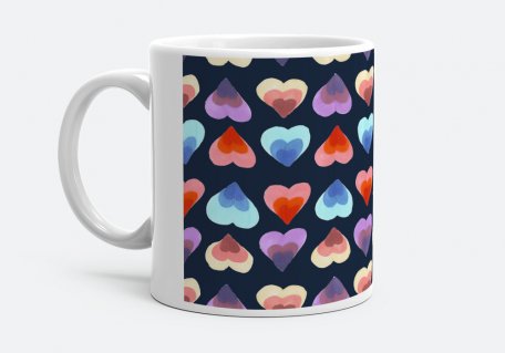 Чашка colored hearts blue