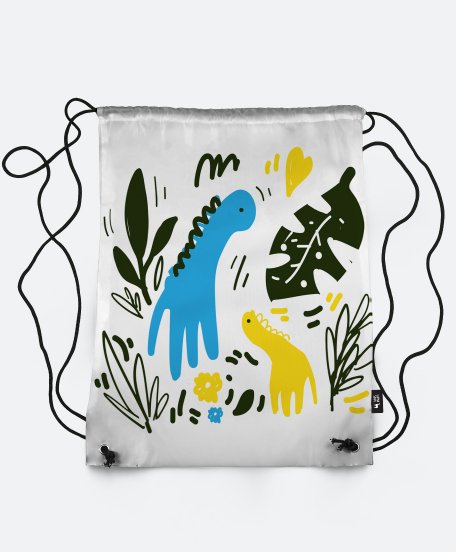 Рюкзак Голубой и желтый динозавр