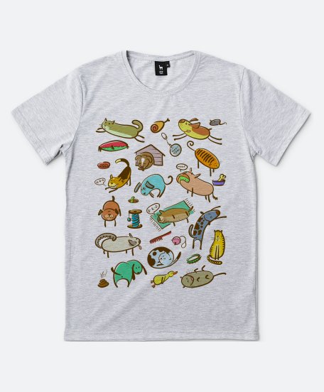 Чоловіча футболка Коты и собаки