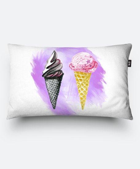 Подушка прямокутна Мороженое-рожок на фиолетовом фоне