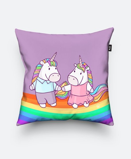 Подушка квадратна Unicorns on the Rainbow