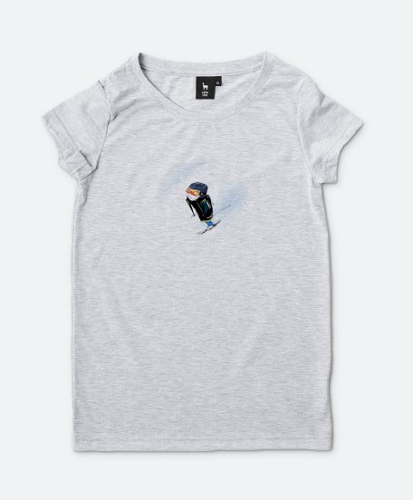 Жіноча футболка Веселый лыжник