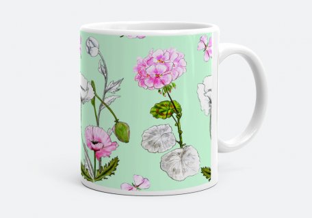 Чашка Полевые цветы и герань