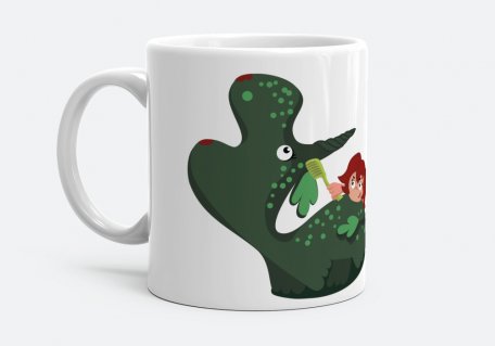Чашка Девочка и динозаврик