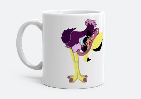 Чашка Девочка кусает страуса