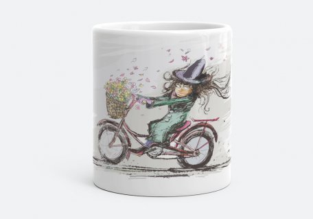 Чашка Девушка на велосипеде