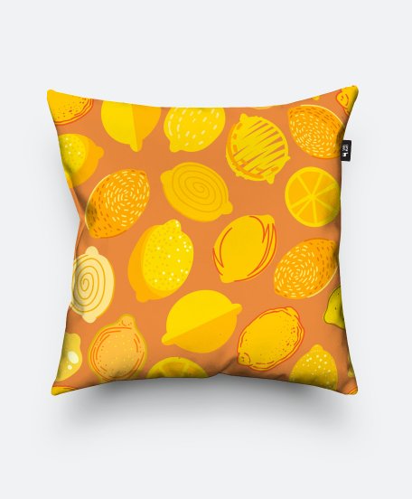 Подушка квадратна Узор с лимонами