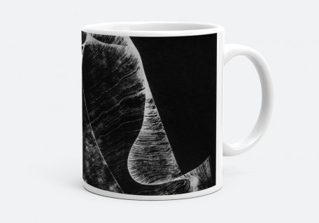 Чашка Абстрактный рисунок нитью на черном 3