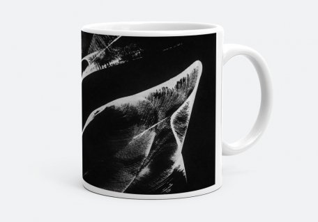 Чашка Абстрактный рисунок нитью на черном 4