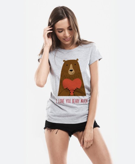 Жіноча футболка Мишка любит тебя
