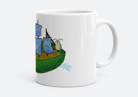 Чашка Зеленый кораблик