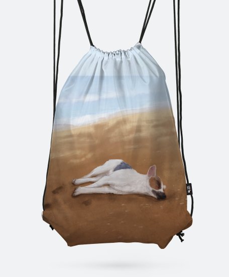 Рюкзак Собака спит на пляже Шри-Ланки