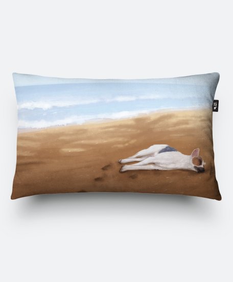 Подушка прямокутна Собака спит на пляже Шри-Ланки