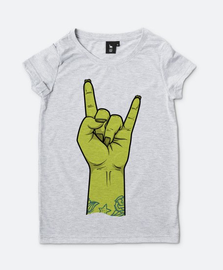 Жіноча футболка Зомби жест панков, рокеров и металлистов, (коза)