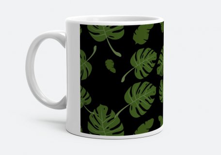 Чашка Принт с листьями монстеры