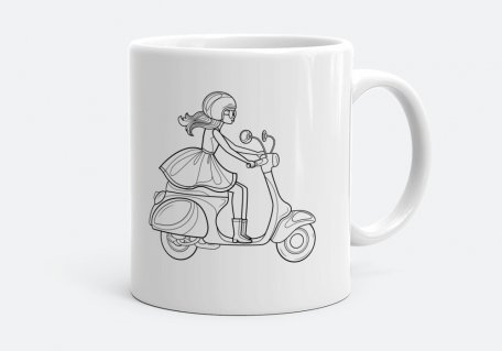 Чашка Girl riding a scooter