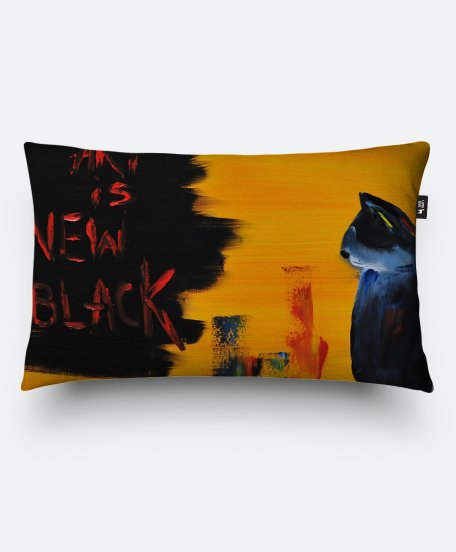 Подушка прямокутна Мистецтво - новий чорний