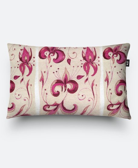 Подушка прямокутна Рожеві квіти
