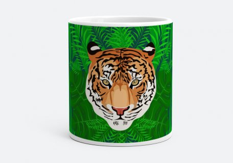 Чашка Тигр на зеленому