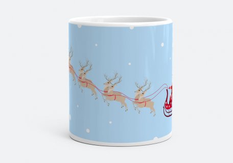 Чашка Santa in a sleigh with deer