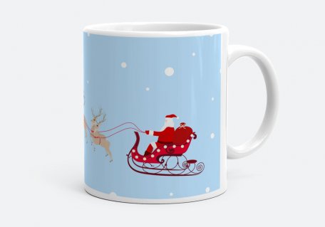 Чашка Santa in a sleigh with deer