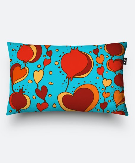 Подушка прямокутна Pomegranate Hearts aqua