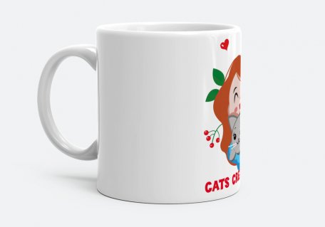 Чашка Дівчина з котом