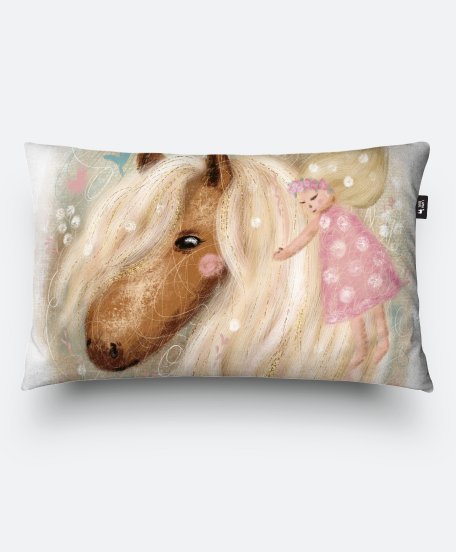 Подушка прямокутна Казкова конячка із дічинкою