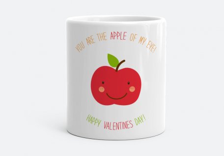 Чашка Няшное яблочко. День Святого Валентина.