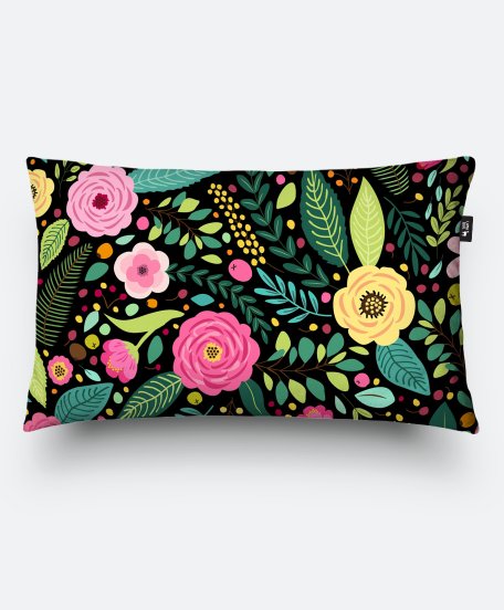 Подушка прямокутна Паттерн с весенними цветочками
